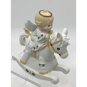 Enesco Holly Babes Angel Rocking Horse Musical‎ Figurine, Christmas (#6.9-1118)